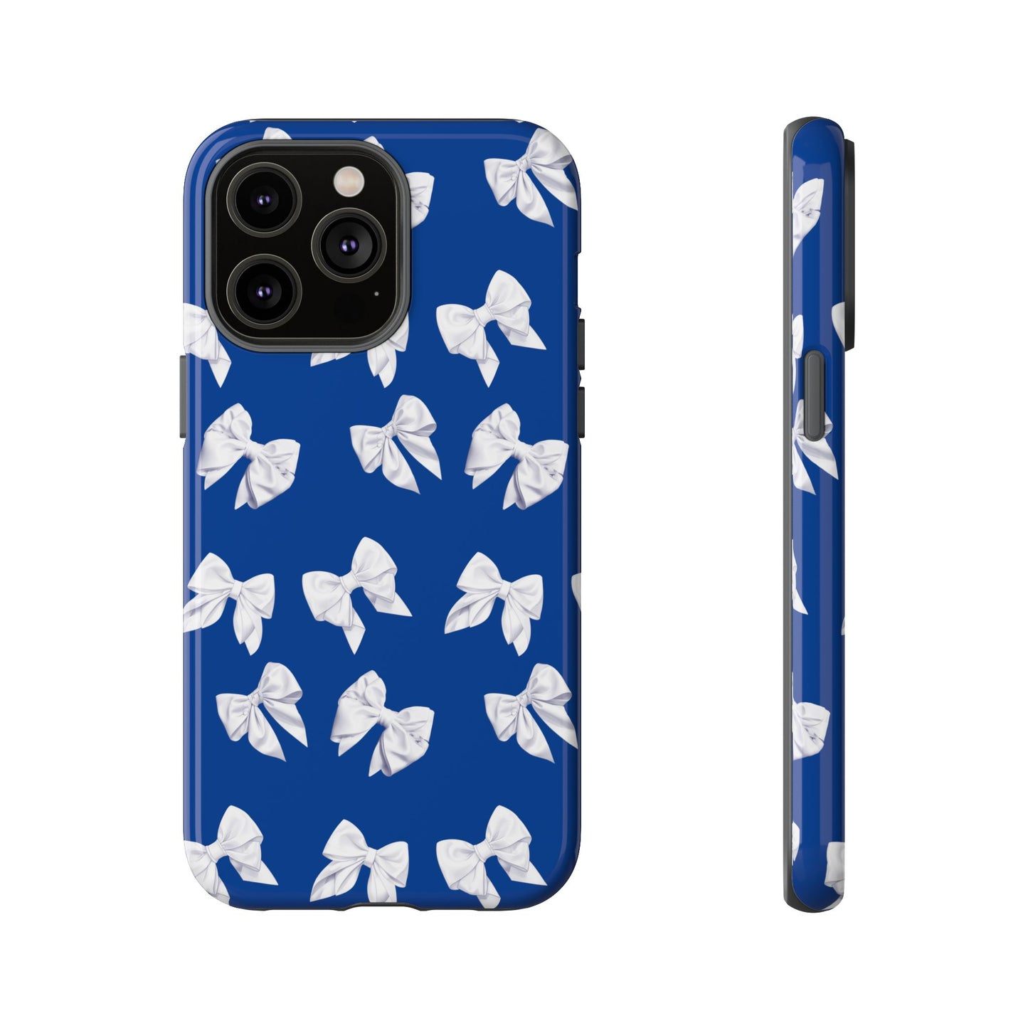 Bow Phone Case White on Blue