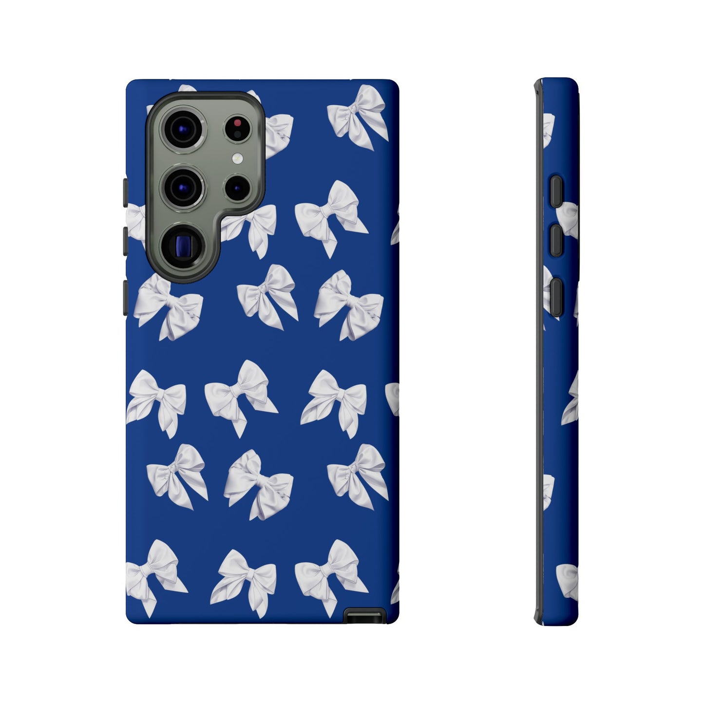 Bow Phone Case White on Blue