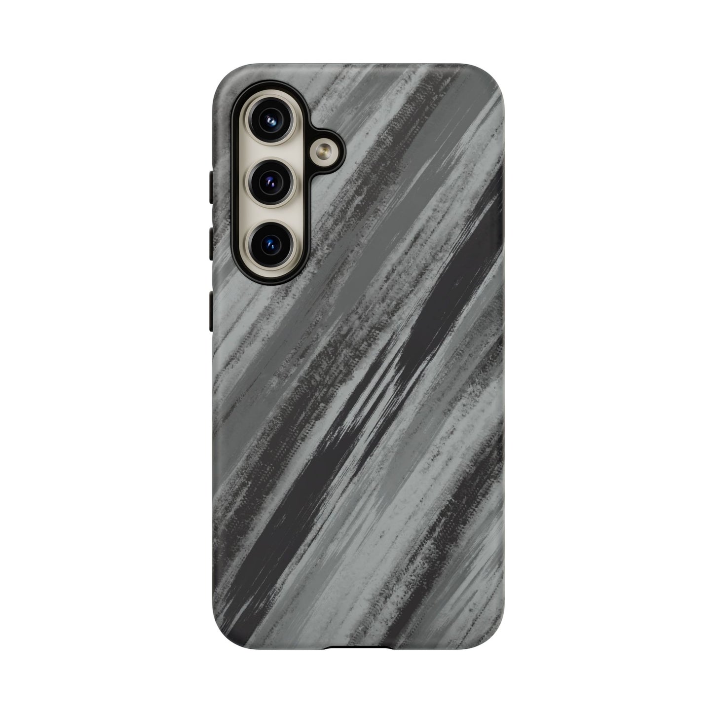 Striped Phone Case Black Gray