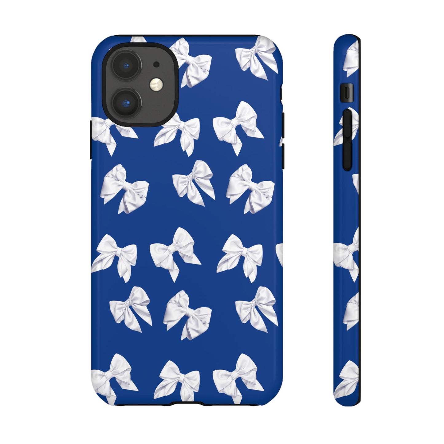 Bow Phone Case White on Blue