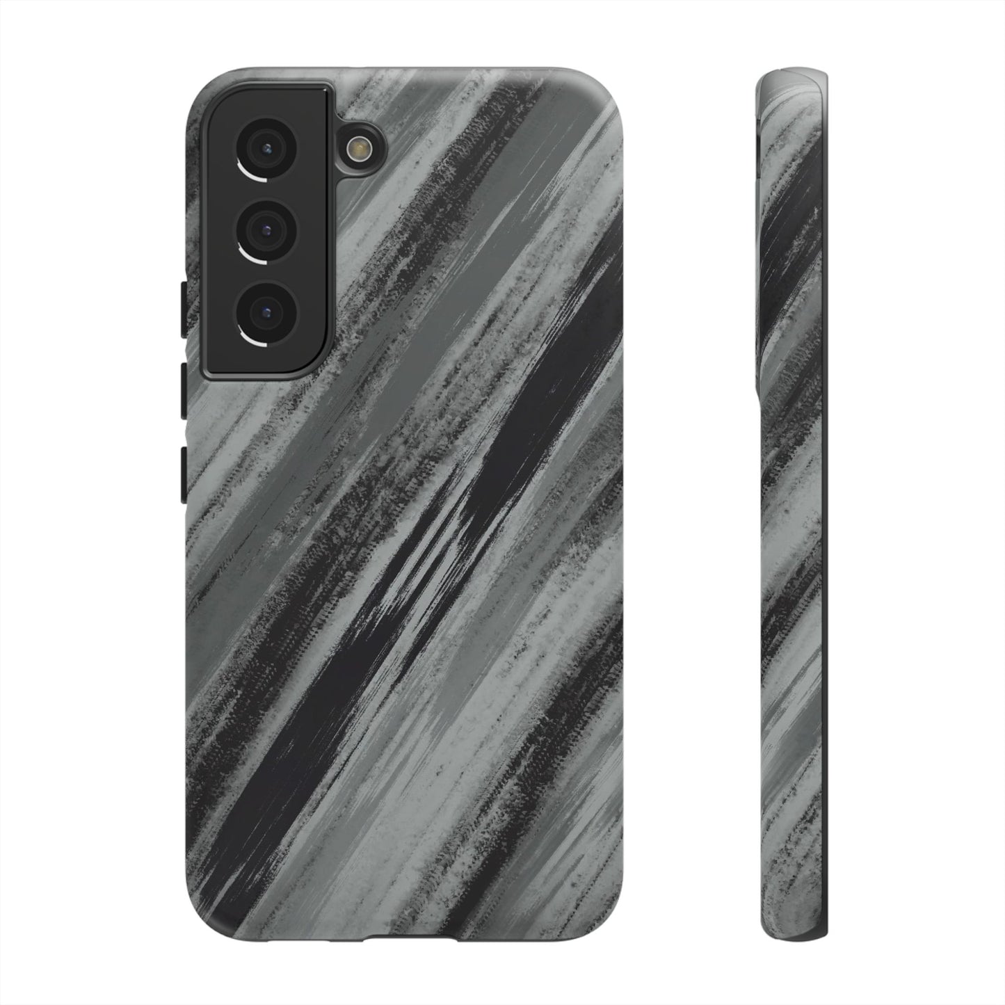 Striped Phone Case Black Gray