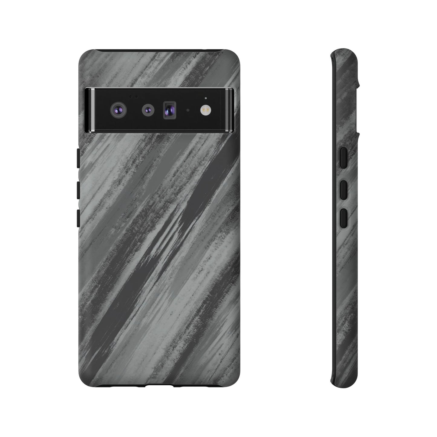 Striped Phone Case Black Gray